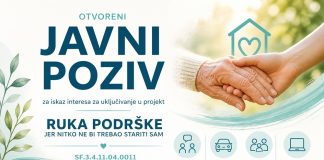 Otvoren Javni poziv: Projekt „Ruka podrške – jer nitko ne bi trebao stariti sam” donosi pomoć i podršku građanima