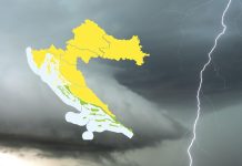 Cijela Hrvatska pod žutim meteoalarmom zbog mogućeg nevremena i grmljavine