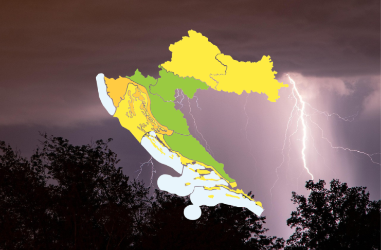 Meteoalarm za istok Hrvatske: Od poslijepodneva mogući pljuskovi, grmljavina i lokalne nestabilnosti