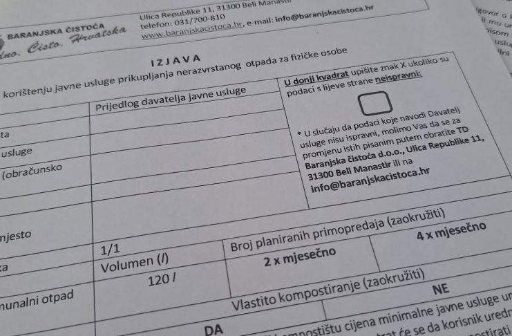 Baranjska čistoća omogućuje smanjenje broja odvoza otpada u četiri općine