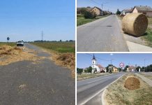 Rolo-bale pale na cestu i ugrozile promet, vozači pobjegli bez zaustavljanja i uklanjanja tereta