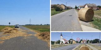 Rolo-bale pale na cestu i ugrozile promet, vozači pobjegli bez zaustavljanja i uklanjanja tereta