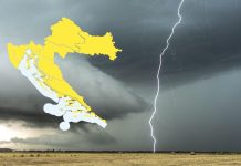 Upaljen žuti meteoalarm za osječku regiju: Poslijepodne mogući izraženiji pljuskovi i grmljavina