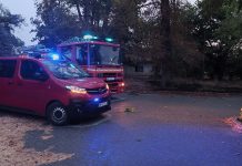 Jak vjetar prekinuo kabel dalekovoda i izazvao požar u Širinama