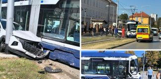 Prometna nesreća u Osijeku: nakon sudara s automobilom tramvaj iskočio iz tračnica