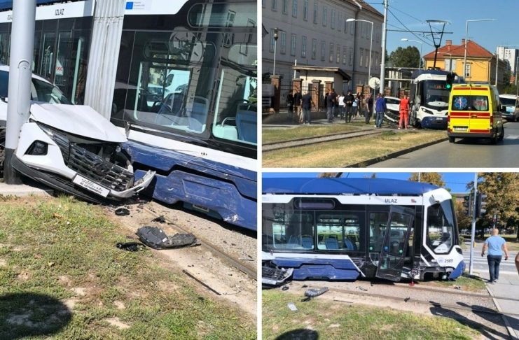 Prometna nesreća u Osijeku: nakon sudara s automobilom tramvaj iskočio iz tračnica
