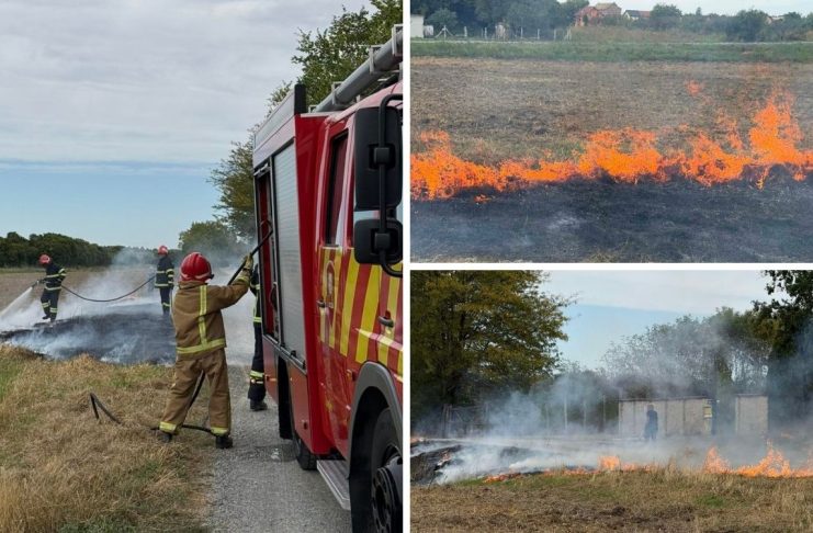 Građani na vrijeme dojavili požar u Bilju, spriječeno njegovo širenje