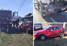 Sudar komunalnog kamiona i osobnog automobila, na vozilima nastala materijalna šteta